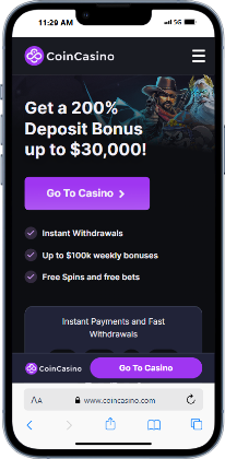 Coincasino homepage no KYC casinos